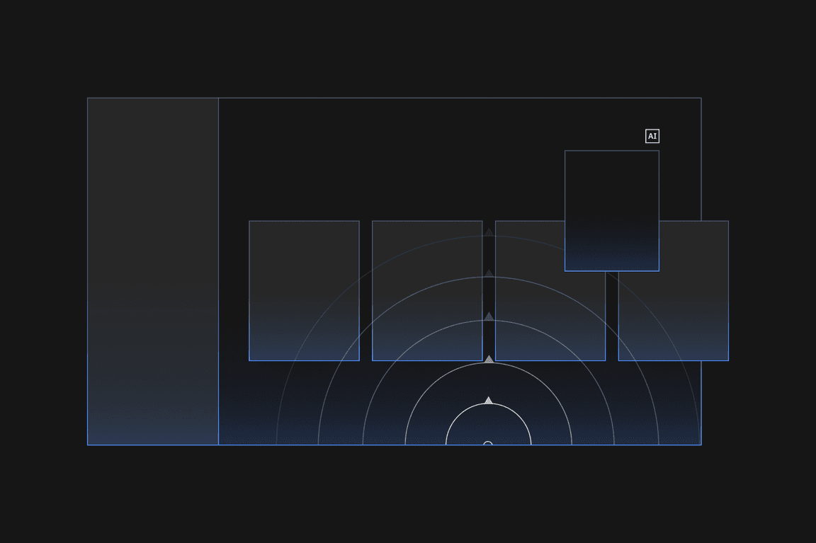 Dark mode UI example of the AI style elements